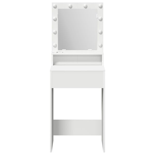 vidaXL Tavolo da Trucco Bianco 50 x 41 x 135 cm Legno multistrato