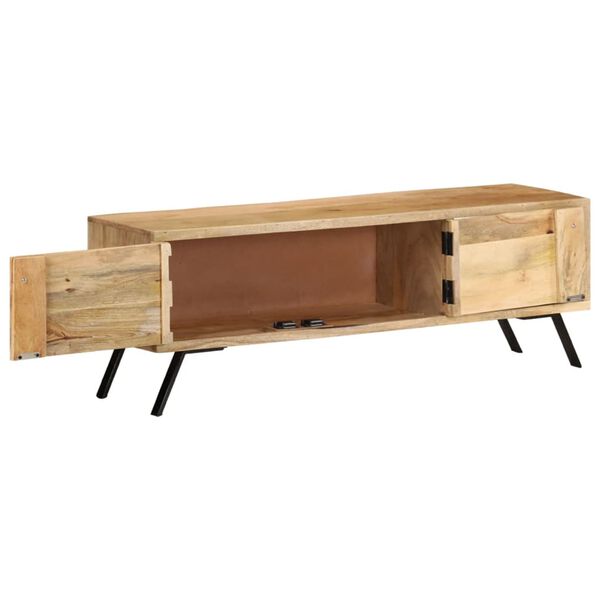 vidaXL Mobile Porta TV 110x30x40 cm in Legno Massello di Mango