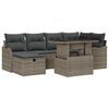 vidaXL Set Divano da Giardino 7 pz Grigio polyrattan