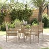 vidaXL Set da Pranzo per Giardino 5 pcs Beige Poly Rattan