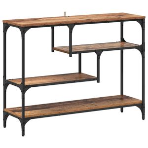 vidaXL Tavolo consolle con lo scaffale Legno vecchio 100 x 30 x 75 cm