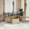 vidaXL Set Divano da Giardino 6 pz con Cuscini Beige in Polyrattan