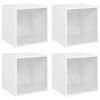 vidaXL Mobili Porta TV 4 pz Bianco 37x35x37 cm in Legno Multistrato