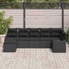 vidaXL Set Divano da Giardino con cuscino 7 pcs Nero Poly Rattan