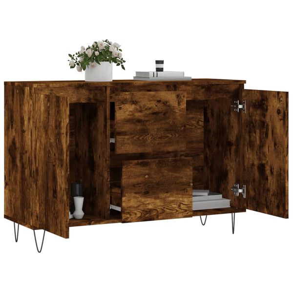 vidaXL Credenza Rovere Fumo 101,5x35x70 cm in Legno Multistrato
