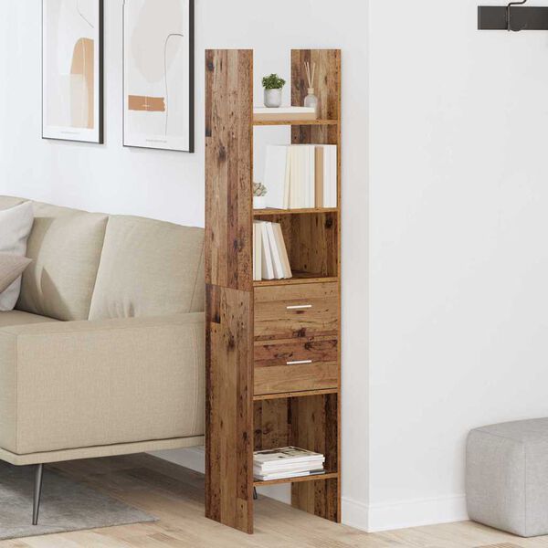 vidaXL Armadio per Libri Legno vecchio 40 x 35 x 180 cm