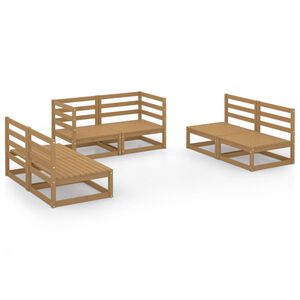 vidaXL Set Salotto da Giardino 6pz Marrone Ambra Legno Massello Pino