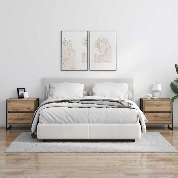 vidaXL Comodino Rovere Artigianale 50 x 39.5 x 50 cm Legno multistrato