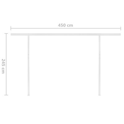vidaXL Tenda da Sole Retrattile Manuale con LED 4,5x3,5m Gialla Bianca