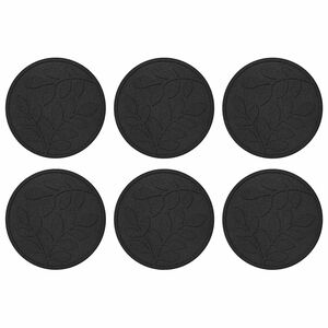 vidaXL Pietra da Passo 6 pcs Nero &Oslash; 44 x 2 cm Gomma