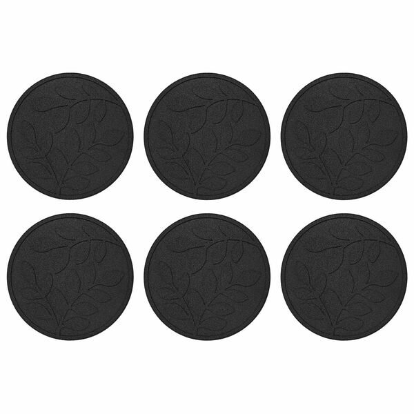 vidaXL Pietra da Passo 6 pcs Nero &Oslash; 44 x 2 cm Gomma