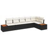 vidaXL Set Divano da Giardino 6 pz Nero Poly Rattan