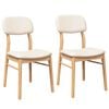 vidaXL Sedie da Pranzo con Cuscini 2 pz Naturale Legno Massello Hevea