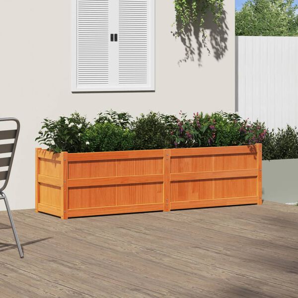 vidaXL Fioriera Giardino Marrone Cera 180x50x50 cm Legno Massello Pino