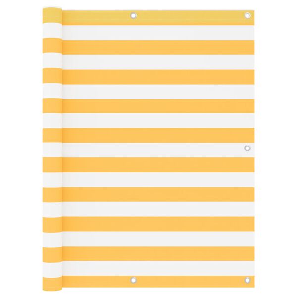 vidaXL Paravento Balcone Bianco e Giallo 120x500 cm Tessuto Oxford