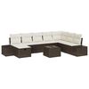vidaXL Set Divano da Giardino con cuscino 9 pcs Marrone polyrattan