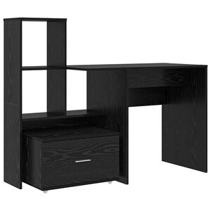 vidaXL Scrivania Rovere Nero Legno ingegnerizzato