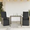 vidaXL Set Bistr&ograve; da Giardino 3 pz con Cuscini in Polyrattan Grigio