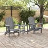 vidaXL Sedia da Giardino 3 pcs Grigio chiaro Polietilene