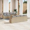 vidaXL Set Divano da Giardino 7 pcs Beige e Grigio Chiaro polyrattan