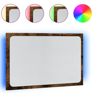 vidaXL Specchio da Bagno LED Rovere Sonoma 60x8,5x38 cm in Truciolato