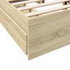 vidaXL Giroletto Cassetti Rovere Sonoma 135x190 cm Legno Multistrato