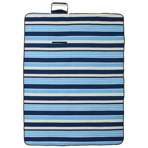 vidaXL Tovaglia Picnic Pieghevole Onde Blu e Bianco 200x150 cm Velluto
