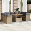 vidaXL Set Divano da Giardino 10 pz con Cuscini Beige in Polyrattan