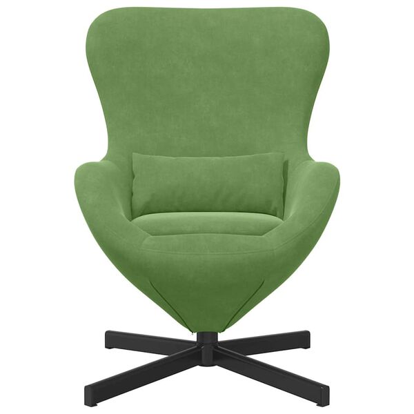 vidaXL Poltrona uovo Verde chiaro 63 x 73 x 90 cm Velluto