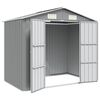 vidaXL Capanno da Giardino Grigio 205x129x183 cm in Acciaio Zincato