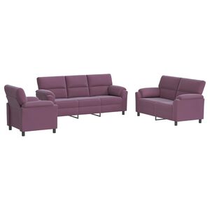 vidaXL Set di divani 3 pcs Viola Velluto