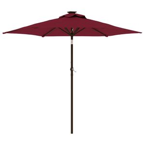 vidaXL Ombrellone Giardino con Palo Acciaio Rosso Bord&ograve; 225x225x212 cm