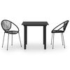 vidaXL Set da Pranzo da Giardino 3 pz in Rattan PVC Nero