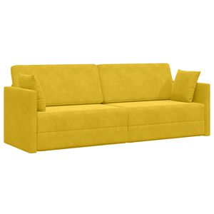 vidaXL Divano-letto da pavimento Giallo 213 x 70 x 77 cm Velluto