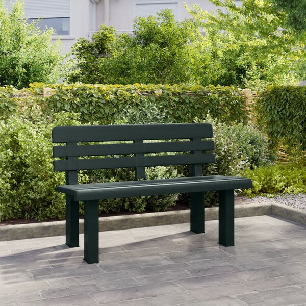 vidaXL Panchina da Giardino Verde 110x52x71 cm in Polipropilene