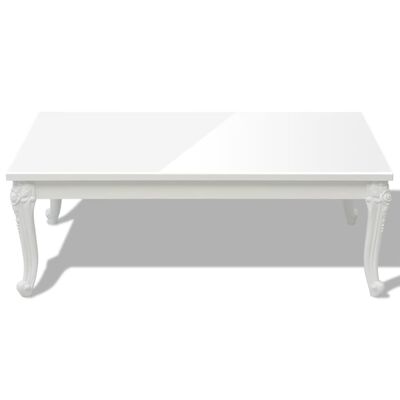 vidaXL Tavolino da Caffè 115x65x42 cm Bianco Lucido