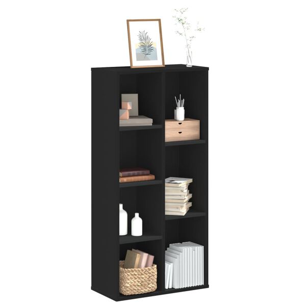 vidaXL Libreria Nera 50x25x105 cm in Legno Multistrato
