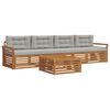 vidaXL Set di divani da esterno 5 pz Grigio Naturale e Chiaro