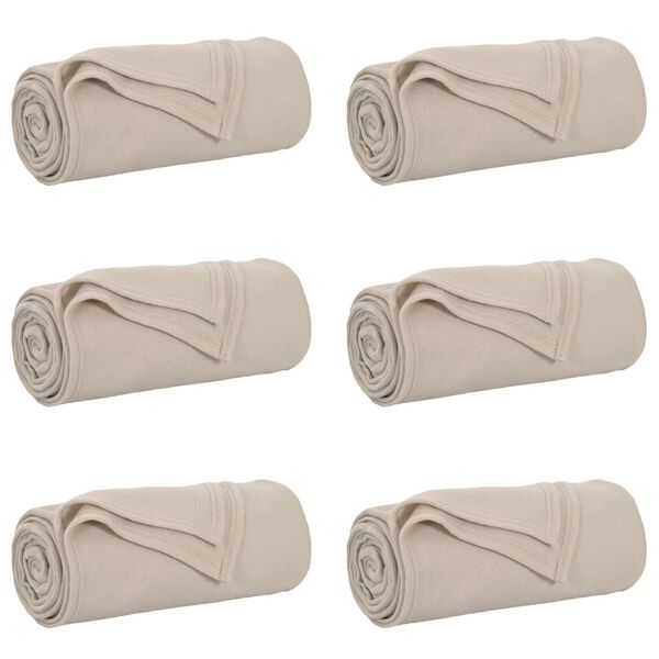 vidaXL Coperte da Pile 6 pcs Beige 200 x 150 cm Panno