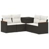 vidaXL Set di divani 5 pz Nero e Bianco Crema