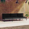 vidaXL Divani da Giardino 3pz con Cuscini in Polyrattan Mezzo Tondo