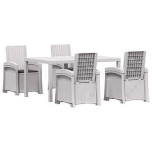 vidaXL Set da Pranzo per Giardino 5 pz Bianco e Antracite PP