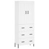 vidaXL Credenza Bianca 69,5x34x180 cm in Legno Multistrato