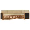 vidaXL Set divano sezionale con cuscino 4 pcs Naturale