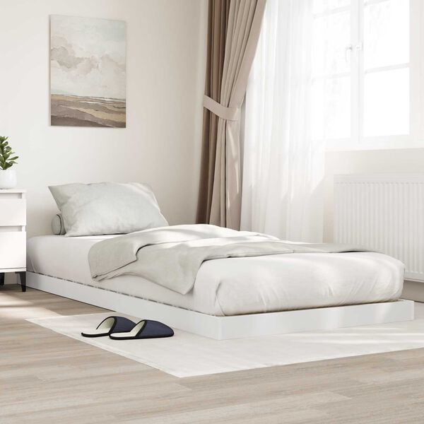 vidaXL Struttura letto a terra Bianco 80 x 200 cm Legno multistrato