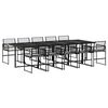vidaXL Set da Pranzo da Giardino 11 pz con Cuscini in Polyrattan Nero