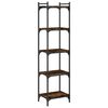 vidaXL Libreria a 5 Ripiani Rovere Fumo 40x30x154 cm Legno Multistrato