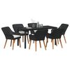 vidaXL Set da Pranzo per Giardino con cuscino 7 pcs Nero polyrattan