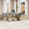 vidaXL Set Divano da Giardino 18 pcs Beige e Grigio Chiaro polyrattan