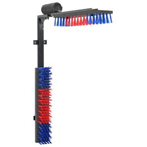 vidaXL Spazzole per il bestiame Rosso e Blu 84 x 10 x 91 cm PVC